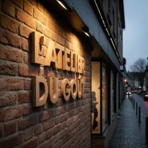 Lettres en bois sur mesure pour enseigne intérieure professionnelle