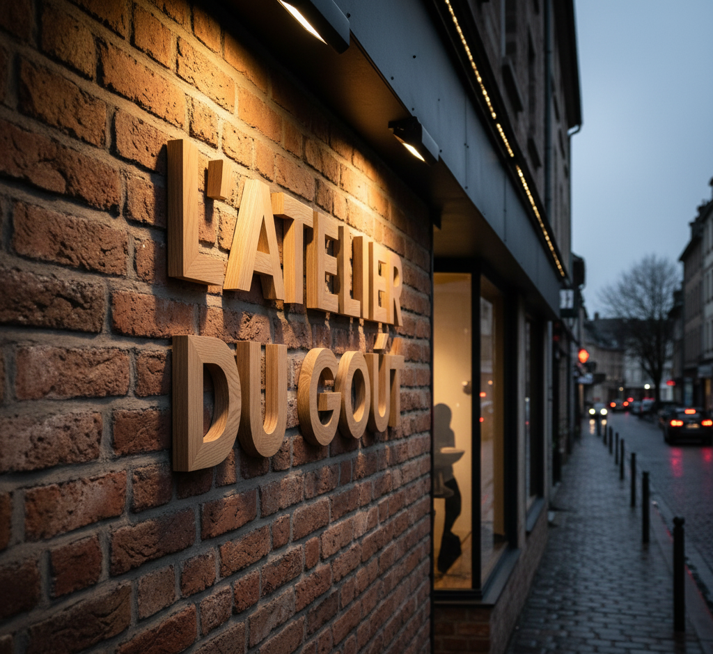 Enseigne en bois pour entreprise - Bizzi Enseigne fabrication française