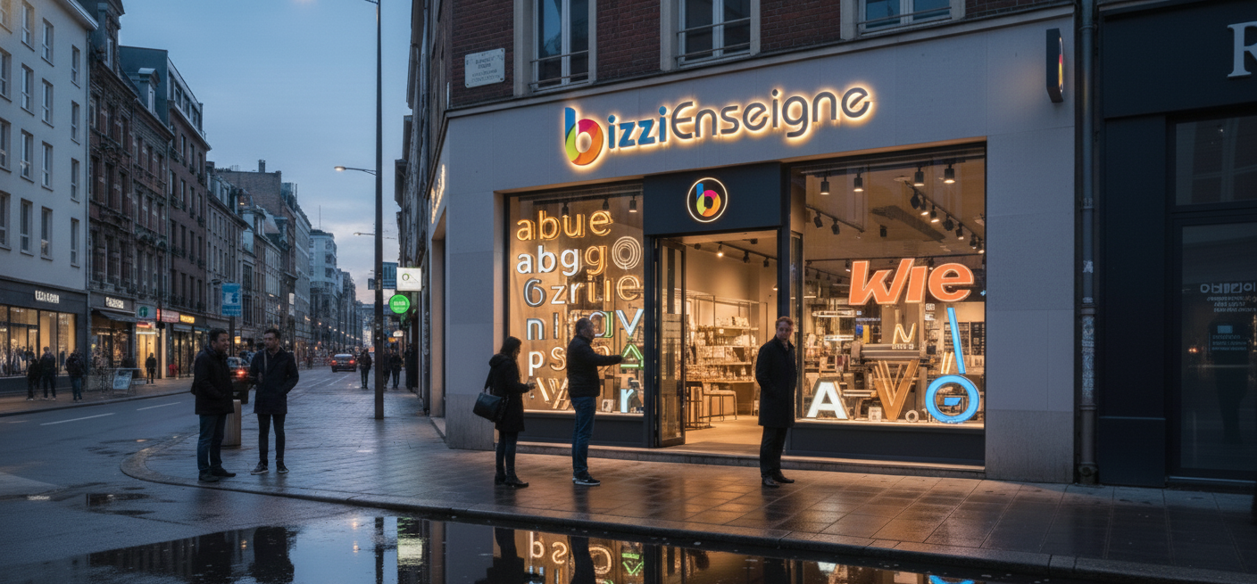 Enseigne de commerce ville - Bizzi Enseigne fabrication made in france